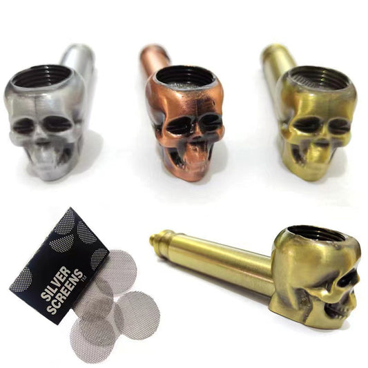 Mini Totenkopf Pfeife - Metall Smoking Pipe