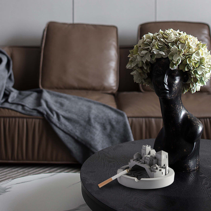 Rauchender Deko-Zylinder - Handmade Zement Aschenbecher | Tischdeko für Restaurant & Zuhause