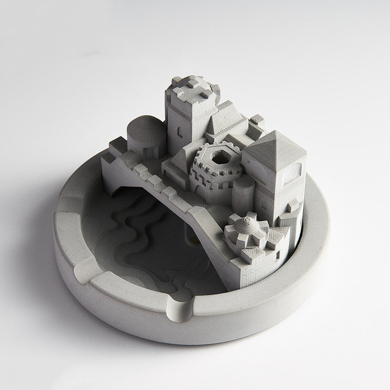 Rauchender Deko-Zylinder - Handmade Zement Aschenbecher | Tischdeko für Restaurant & Zuhause