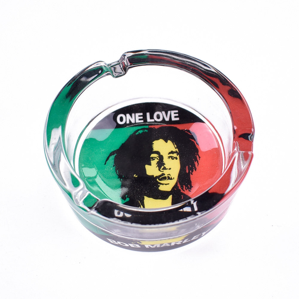 Bob Marley Glas Aschenbecher - Hochwertiger rutschfester Glas-Ashtray | Kreatives Deko-Design